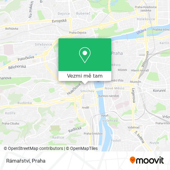 Rámařství mapa