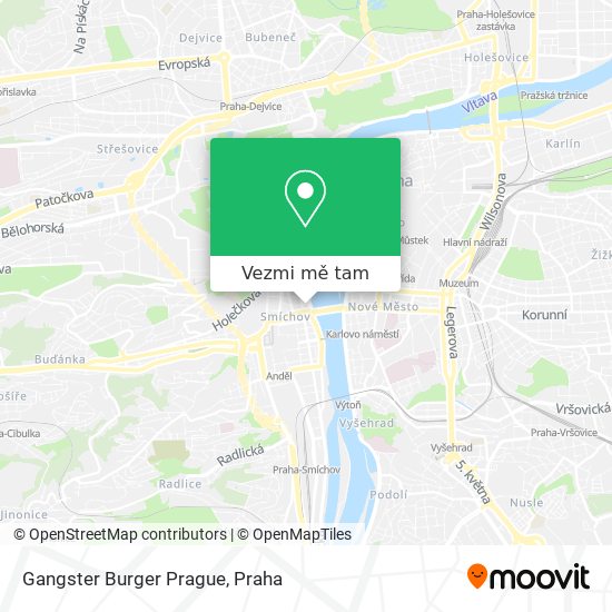 Gangster Burger Prague mapa