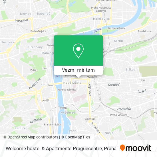 Welcome hostel & Apartments Praguecentre mapa
