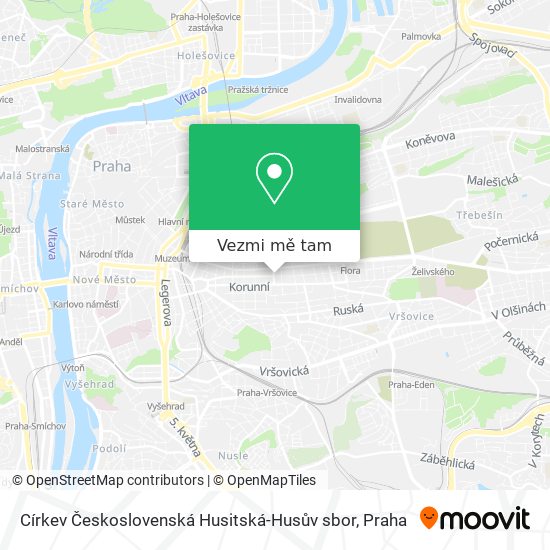 Církev Československá Husitská-Husův sbor mapa