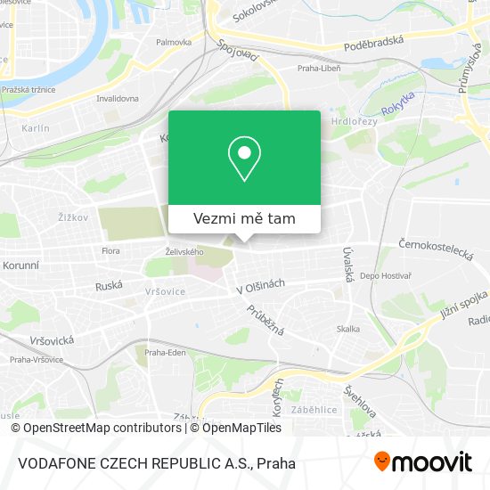 VODAFONE CZECH REPUBLIC A.S. mapa