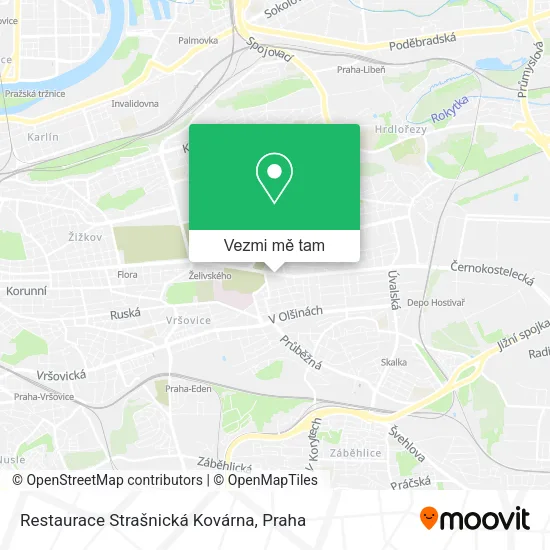 Restaurace Strašnická Kovárna mapa