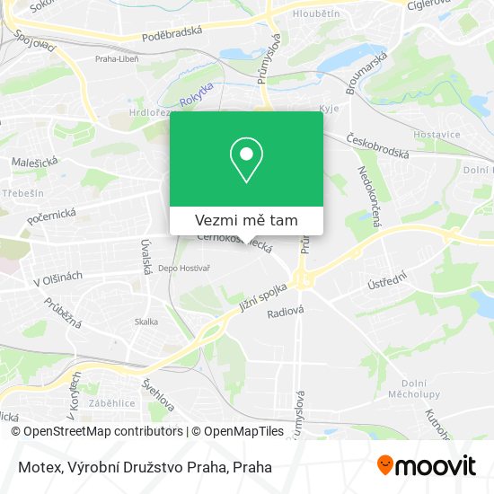 Motex, Výrobní Družstvo Praha mapa