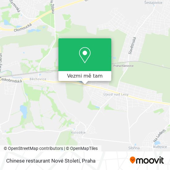 Chinese restaurant Nové Století mapa