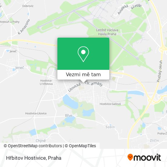 Hřbitov Hostivice mapa