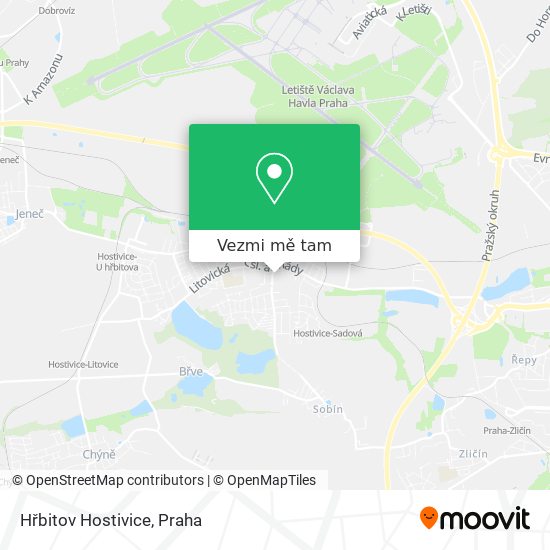 Hřbitov Hostivice mapa