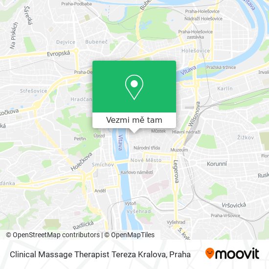 Clinical Massage Therapist Tereza Kralova mapa