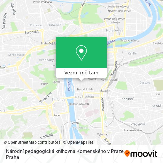 Národní pedagogická knihovna Komenského v Praze mapa