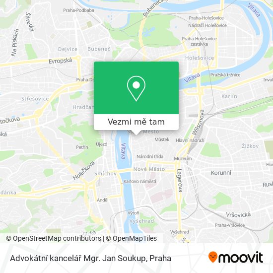 Advokátní kancelář Mgr. Jan Soukup mapa