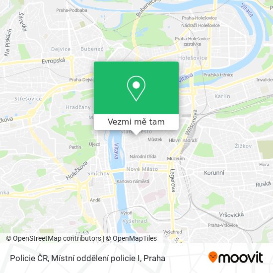 Policie ČR, Místní oddělení policie I mapa