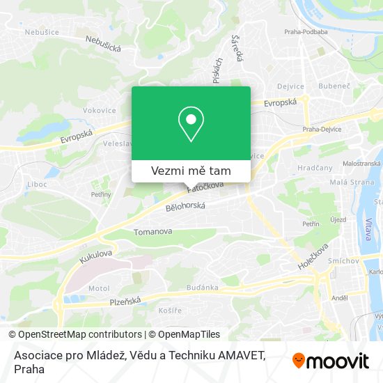 Asociace pro Mládež, Vědu a Techniku AMAVET mapa