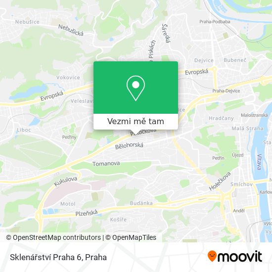 Sklenářství Praha 6 mapa