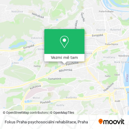 Fokus Praha-psychosociální rehabilitace mapa