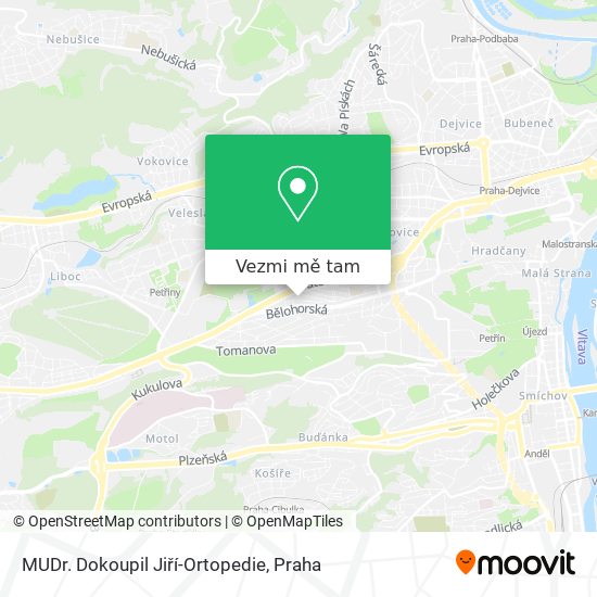 MUDr. Dokoupil Jiří-Ortopedie mapa