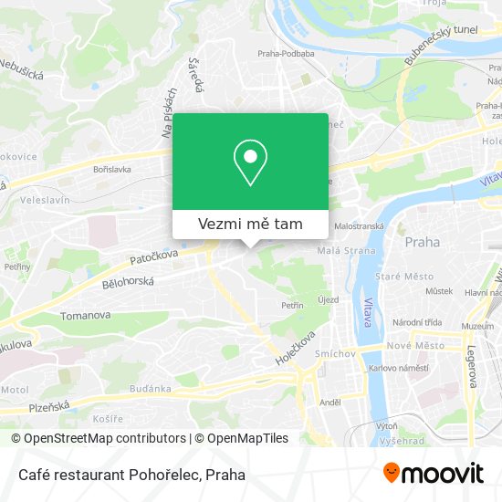 Café restaurant Pohořelec mapa