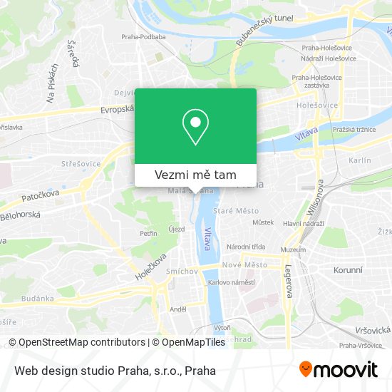 Web design studio Praha, s.r.o. mapa