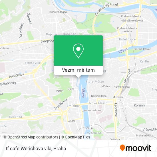 If café Werichova vila mapa