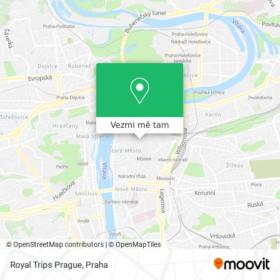 Royal Trips Prague mapa