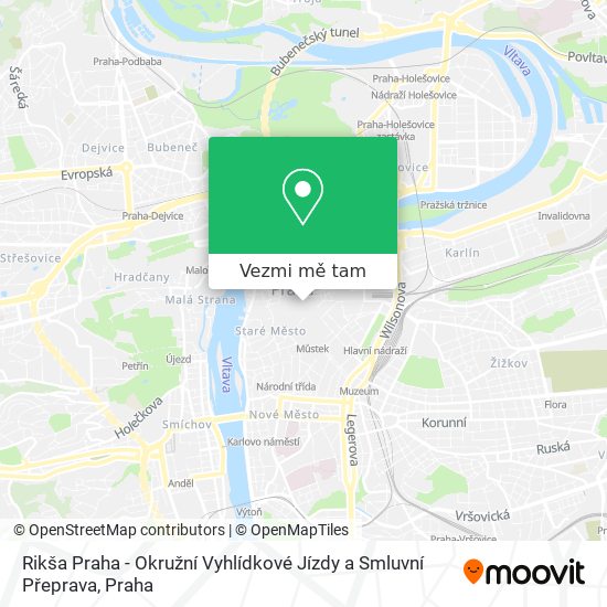 Rikša Praha - Okružní Vyhlídkové Jízdy a Smluvní Přeprava mapa