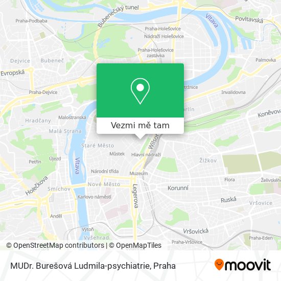MUDr. Burešová Ludmila-psychiatrie mapa