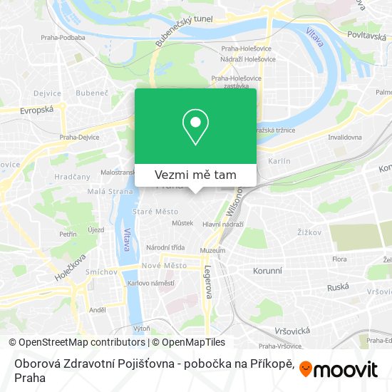 Oborová Zdravotní Pojišťovna - pobočka na Příkopě mapa