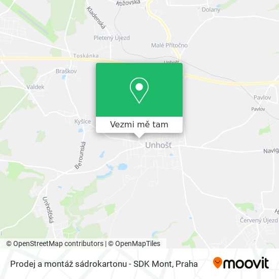 Prodej a montáž sádrokartonu - SDK Mont mapa