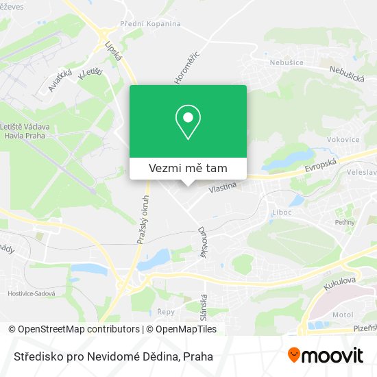 Středisko pro Nevidomé Dědina mapa