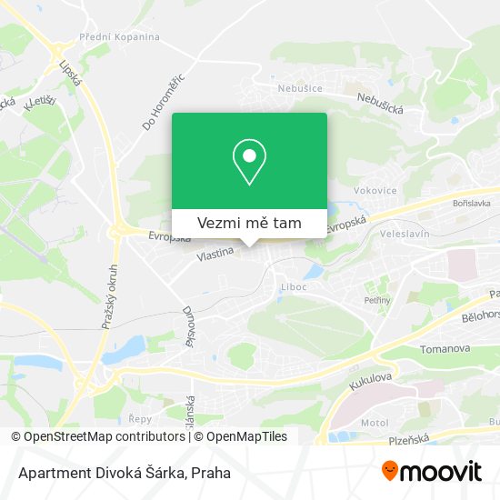 Apartment Divoká Šárka mapa