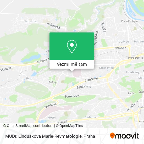 MUDr. Lindušková Marie-Revmatologie mapa