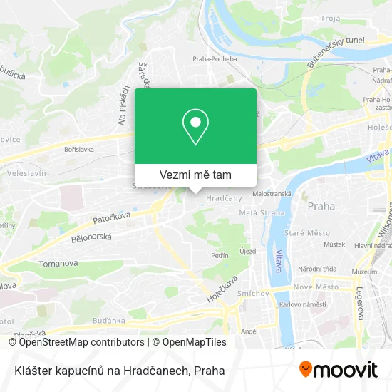 Klášter kapucínů na Hradčanech mapa