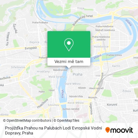 Projížďka Prahou na Palubách Lodí Evropské Vodní Dopravy mapa