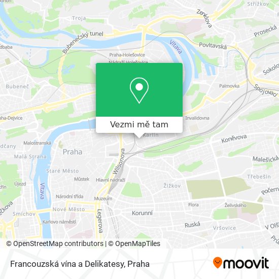 Francouzská vína a Delikatesy mapa