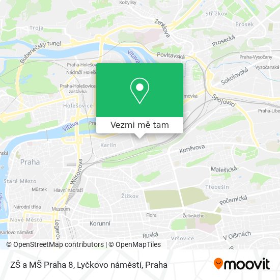 ZŠ a MŠ Praha 8, Lyčkovo náměstí mapa
