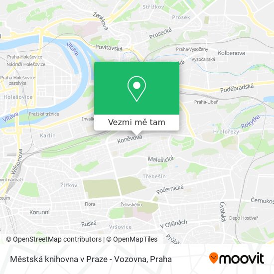 Městská knihovna v Praze - Vozovna mapa