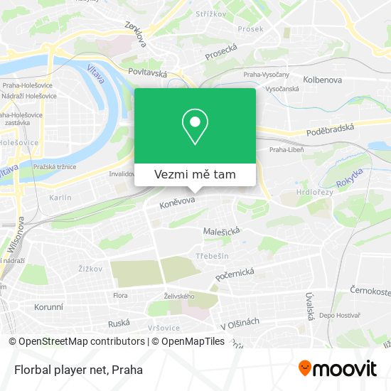 Florbal player net mapa
