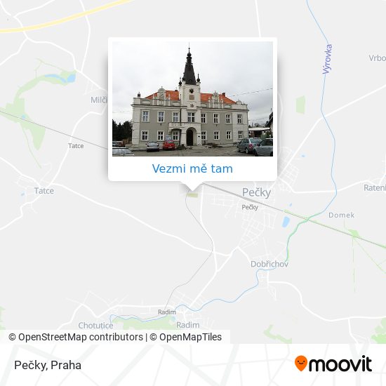 Pečky mapa