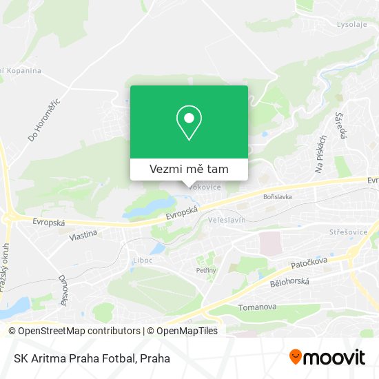 SK Aritma Praha Fotbal mapa