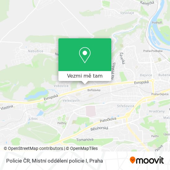 Policie ČR, Místní oddělení policie I mapa