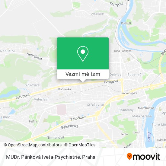 MUDr. Pánková Iveta-Psychiatrie mapa