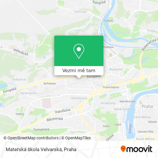 Mateřská škola Velvarská mapa