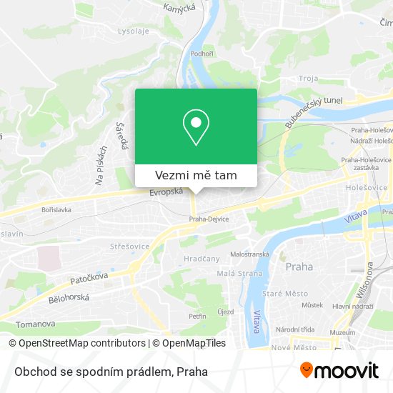 Obchod se spodním prádlem mapa