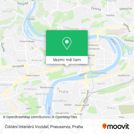 Čištění Interiérů Vozidel, Pneuservis mapa