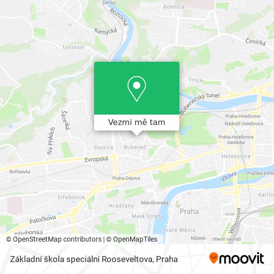 Základní škola speciální Rooseveltova mapa