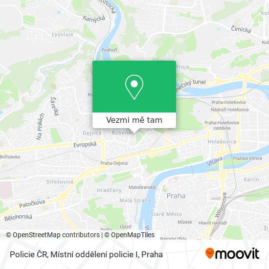 Policie ČR, Místní oddělení policie I mapa