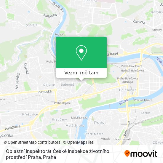 Oblastní inspektorát České inspekce životního prostředí Praha mapa