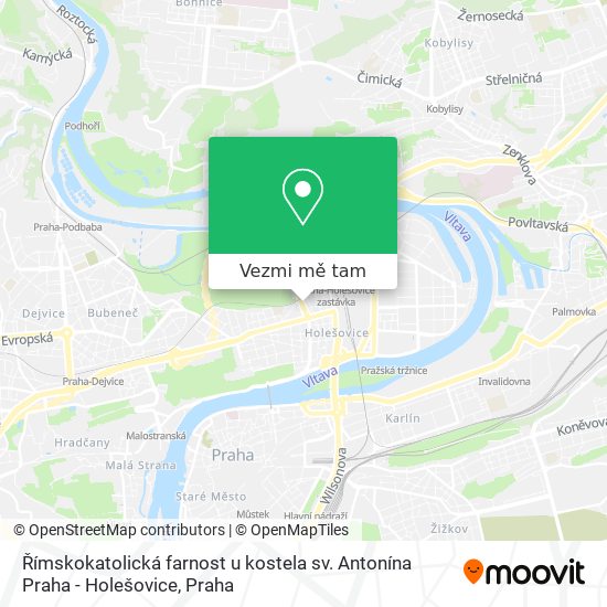 Římskokatolická farnost u kostela sv. Antonína Praha - Holešovice mapa