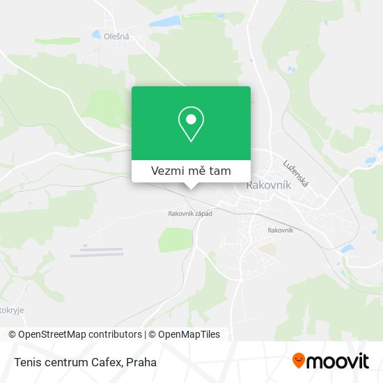 Tenis centrum Cafex mapa