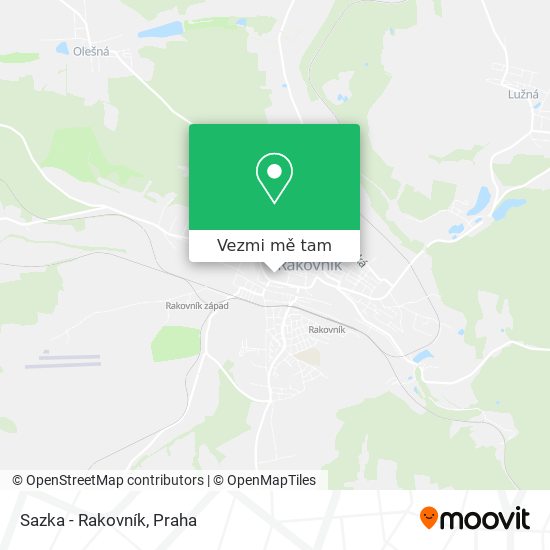 Sazka - Rakovník mapa