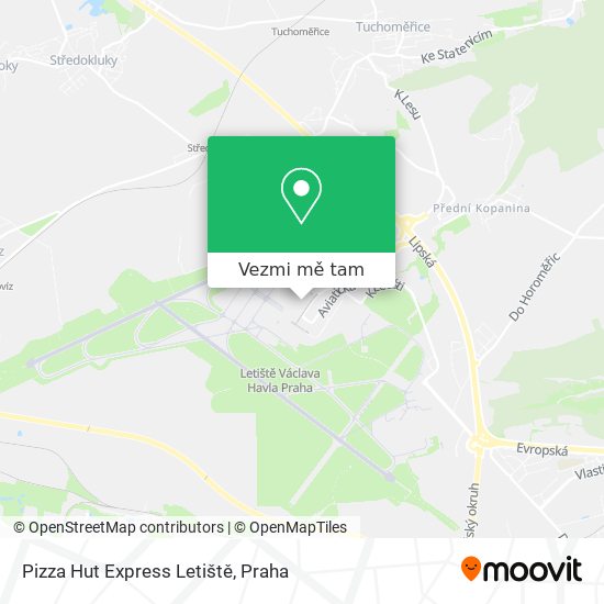 Pizza Hut Express Letiště mapa