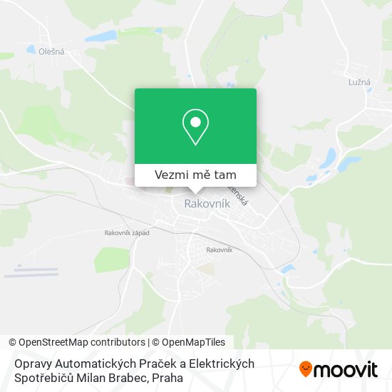 Opravy Automatických Praček a Elektrických Spotřebičů Milan Brabec mapa